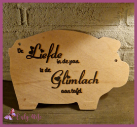 Decobord "De liefde in de pan" Varken € 9,99