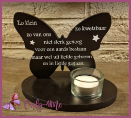 Theelichthouder Vlinder zwart " Zo klein" € 16.99