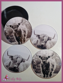 Onderzetters Schotse Hooglander zwart/wit € 12,99