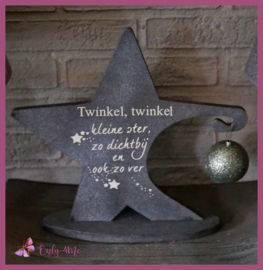Ster antraciet met kerstbal € 17,50