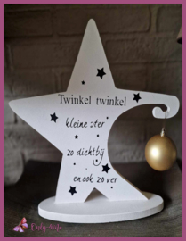 Ster wit met kerstbal € 17,50