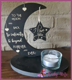 Theelichthouder "To the Moon.. "zwart € 16,99