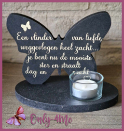 Theelichthouder Vlinder zwart " Een vlinder..." € 16.99
