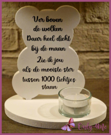 Theelichthouder Beer wit "Ver boven..."€ 16,99