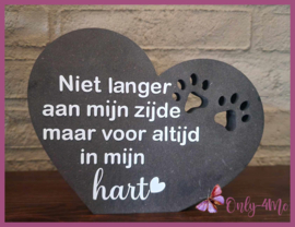 Hart met pootjes antraciet"Niet langer" € 16,99