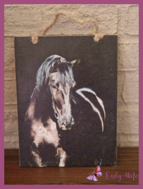 Houten schilderij Paard € 5,99