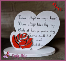 Hart met roos wit "Voor altijd" € 19,99