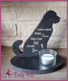 Theelichthouder Hond zwart "Lieve vriend"€ 16.99