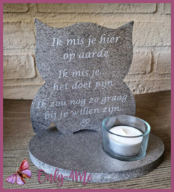 Theelichthouder Uil metallic grijs € 16,99