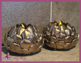 Theelichthouder vetplant brons € 14,99