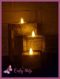 Houten waxinekaarshouders 3-delig € 17,99