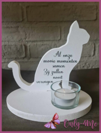 Theelichthouder Kat wït "Al onze momenten"€ 16,99