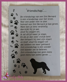 Bord "Vriendschap Sint Bernard" € 19,99