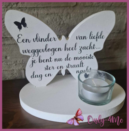 Theelichthouder Vlinder wit "Een vlinder..."€ 16,99
