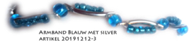 armband blauw met silver