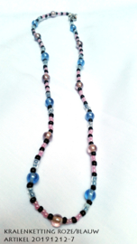 Kralenketting roze/blauw