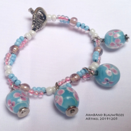 Armband Blauw/Roze