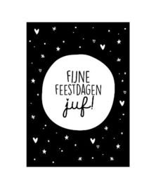 Ansichtkaart | Fijne feestdagen juf