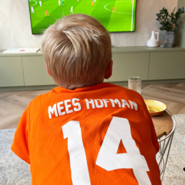 T-shirt kind | Oranje rugnummer