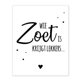 Fles etiket | Wie zoet is...