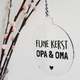 Kerstbal plexiglas | Opa en Oma