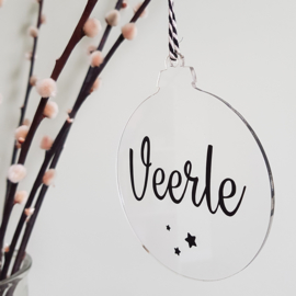 Kerstbal plexiglas | Met naam