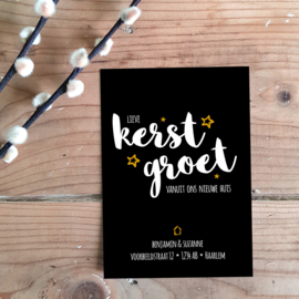 Kerstkaarten set met naam | Verhuiskaart Kerstgroet