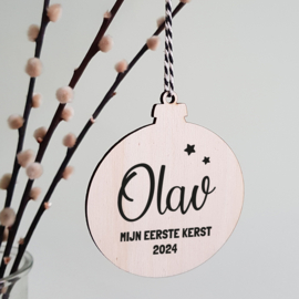Kerstbal hout | Eerste Kerst