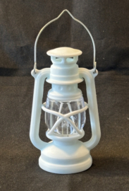 Windlicht, retro, wit met ledje