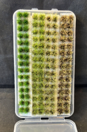 Mini grass tufts, vier kleuren