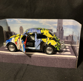 Grafiti car, blauw-geel