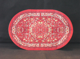 Vloerkleed ovaal, donker rood