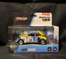 Grafiti car, blauw-geel