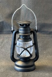 Windlicht, retro, zwart met ledje