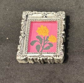 Schilderijtje roze geel