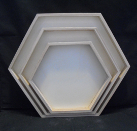 Dienblad zes-hoekig, klein, 18,5 cm