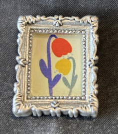Schilderijtje wit rood