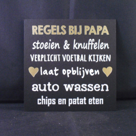 Wenskaart, regels bij papa