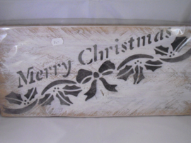 Steigerhout bord Merry Christmas, groot