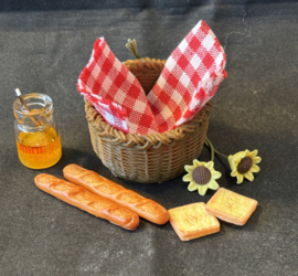 Picknickmand, rood, 8 stuks