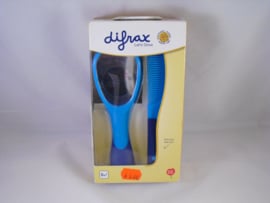 Haarborstel en kammetje van Difrax, blauw