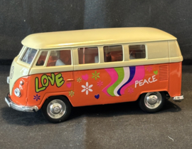 Volkswagenbus met print, 1963, donker oranje, Welly