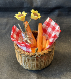 Picknickmand, rood, 8 stuks