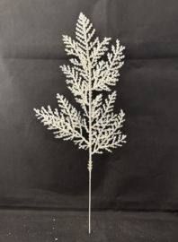 Bevroren tak met glitters, denneboom