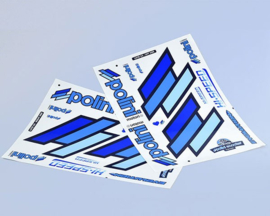 Polini stickervel logo team 48x34cm blauw