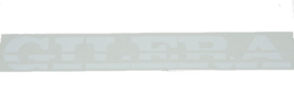 Gilera Runner/ Stalker sticker woord [gilera] 23cm wit origineel (Piaggio)