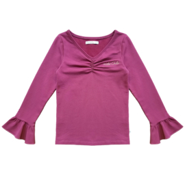 Izzy Top Ruffle Sleeve | Dry Rose