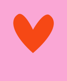 tuinposter hart roze