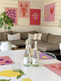 tuinposter hart lime roze