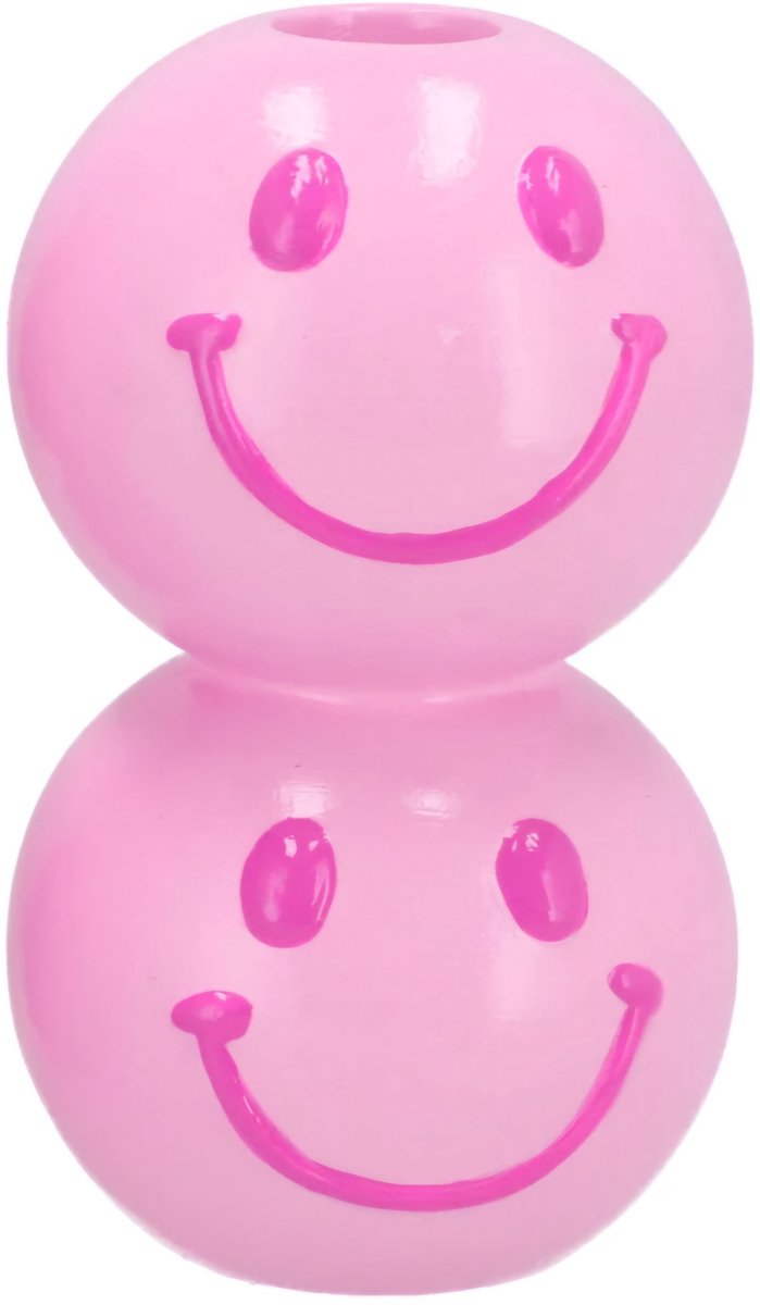Kandelaar Smiley - Roze